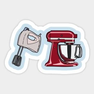 Hand mixer & stand mixer cartoon illustration Sticker